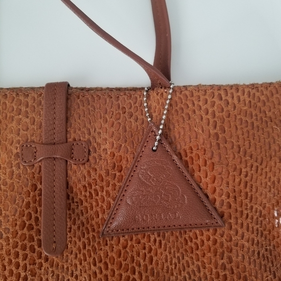 Sorial New York Cognac Brown Cross Body Python Snake Skin Print Leather Satchel - Picture 12 of 12